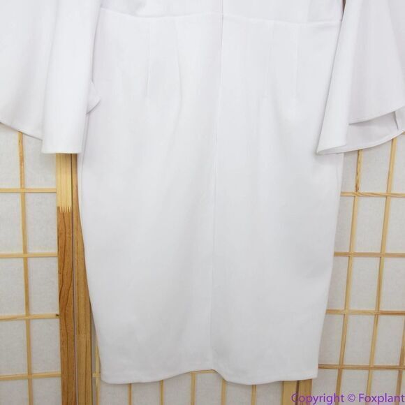 NEW Eloquii white Flare Sleeve Scuba Dress, 20 - Picture 8 of 15